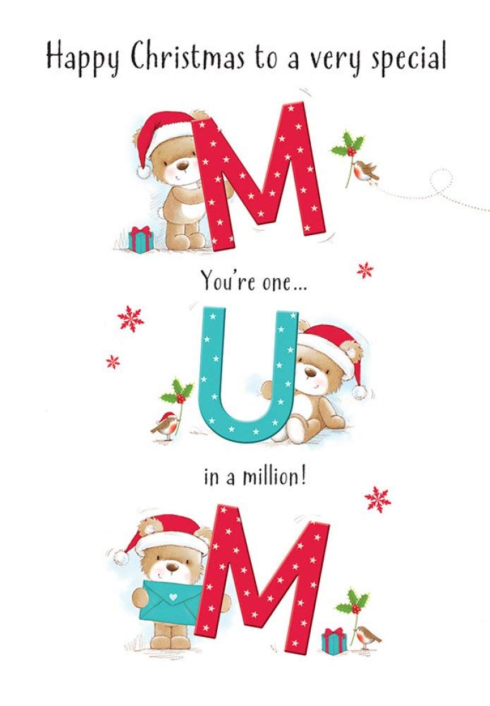 Piccadilly Greetings Weihnachtskarte 'To My Lovely Mum' – Pinguin-Design, 22,9 X 15,2 Cm