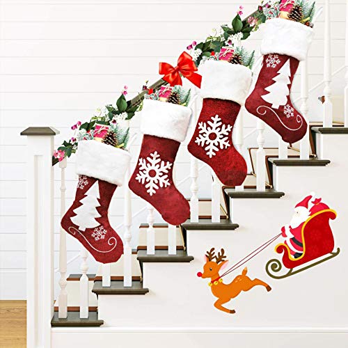 image for SupMLC Christmas Stockings, 2 Pcs 18 inches Christmas Stockings, Burla