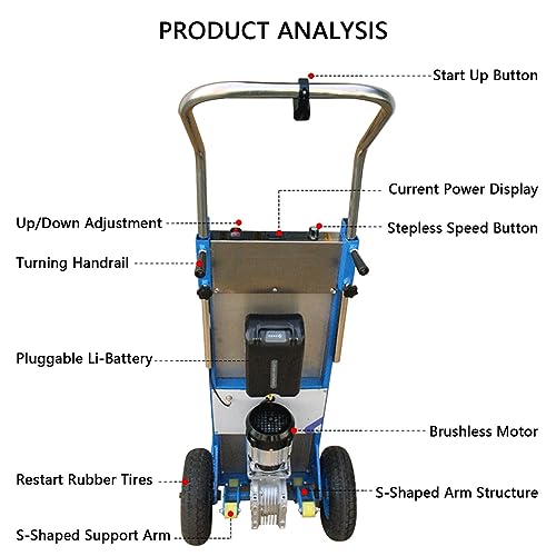 ZAANU Elektrischer Treppensteiger, Handkarren Mit 440 Pfund Last, Transportwagen FüR Schwere Treppensteiger Mit 30Ah-Lithiumbatterie FüR Den Lagerlogistikvertrieb