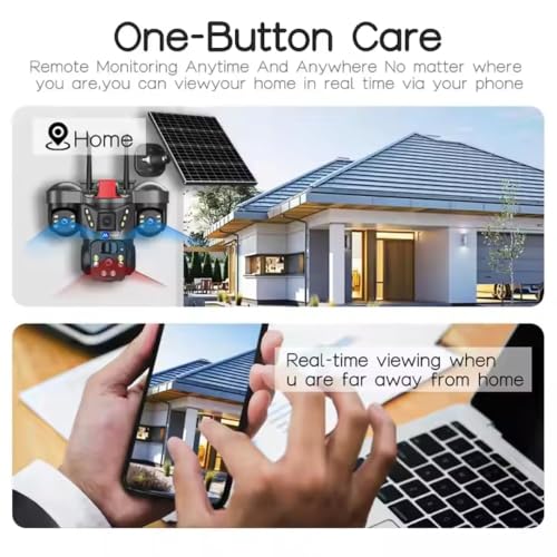 Image of Maizic Smarthome Trion Solar 4G SIM CCTV Camera 5MP*3 (Triple Lens) Outdoor Security Camera | 3 Screen View, Color Night Vision, Two-Way Audio, AI Human Motion Detection