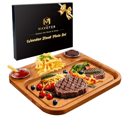 MAVOTER Wooden Steak Board Set