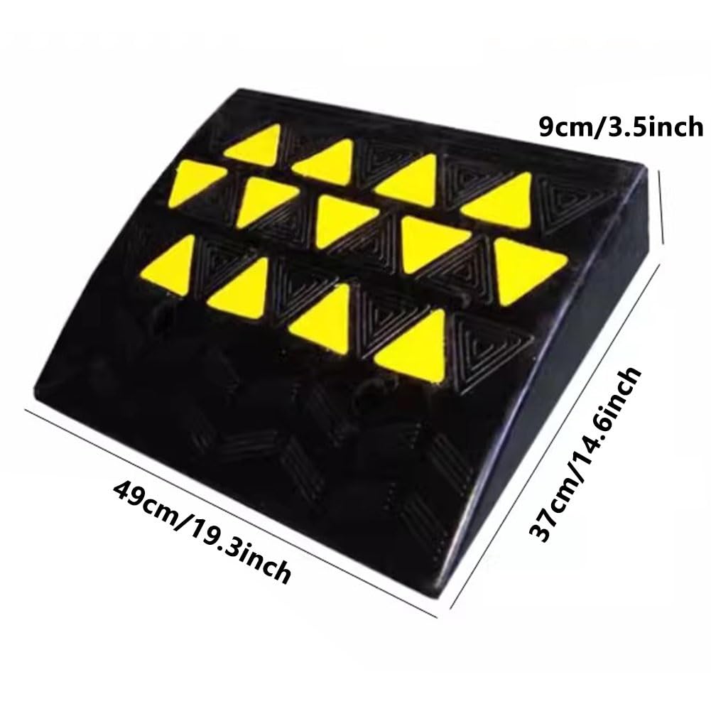 Rampa para Bordillos de Goma con Tiras Reflectantes de Seguridad, Rampa de Umbral Antideslizante Resistente para Coche Silla de Ruedas Moto