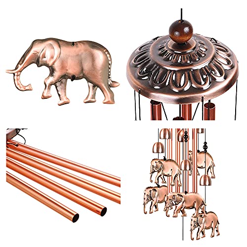 Me9Ue Elephant Wind Chimes Outdoor Garden Decor, Portable Mobile Elephant Wind Chime, Elephant Wind Chime With 7 Elephants For Home, Yard, Patio, Garden Decoration, Valentines, Festival Gift For Mom #TOP2