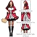 Leg Avenue Womens - 2 Piece Gothic Red Riding Hood Set Sexy Hooded Cape and Peasant Dress for Women adult exotic costumes, Red/White, Small US