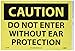 NMC C455PB OSHA Sign, Legend "CAUTION - DO NOT ENTER WITHOUT EAR PROTECTION", 14" Length x 10" Height, Pressure Sensitive Adhesive Vinyl, Black on Yellow