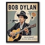 InkFlow Bob Dylan Poster - Vintage - Inspired Wall Art Featuring Folk Music Legend, Retro Poster for Living Room, Office, Music Room, or Studio Decor - 8x10 Unframed Canvas Wall Art