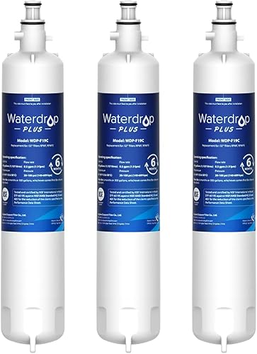 Waterdrop Repuesto Plus para GE RPWFE, RPWF (con CHIP) NSF 401 Filtro de agua para refrigerador, compatible con WSG-4, GFE28GBLTS, GFE28GSKSS,