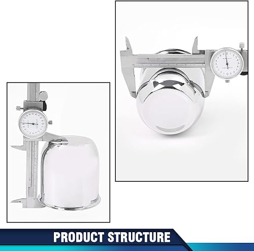 Miniatura 8 de PIT66 4 tapas centrales de rueda cromadas para llantas de remolque de 3 14 pulgadas, 3.25 pulgadas, orificio central, rayado ligero