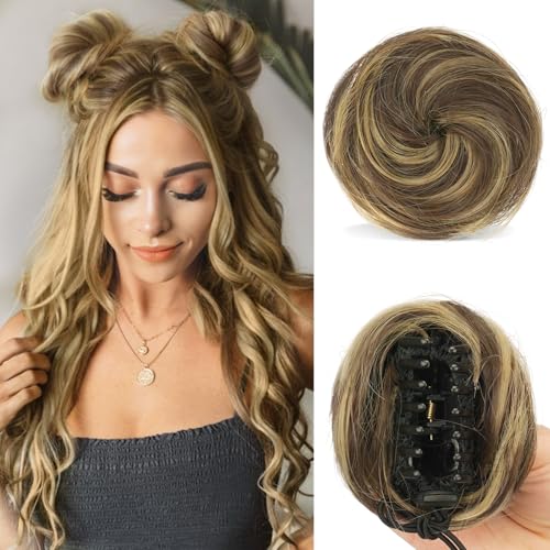 Chignon cheveux de cheval bouclés ondulés mini chouchous oreilles de chat synthétiques