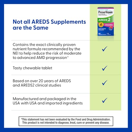 Image of PreserVision AREDS 2 Chewable, Eye Vitamins, Mixed Berry, 70 Tablets | AREDS 2 Formula, Lutein & Zeaxanthin, Macular Support* Vitamins, Vitamin C, E, Zinc, copper, #1 Eye Doctor recommended brand1