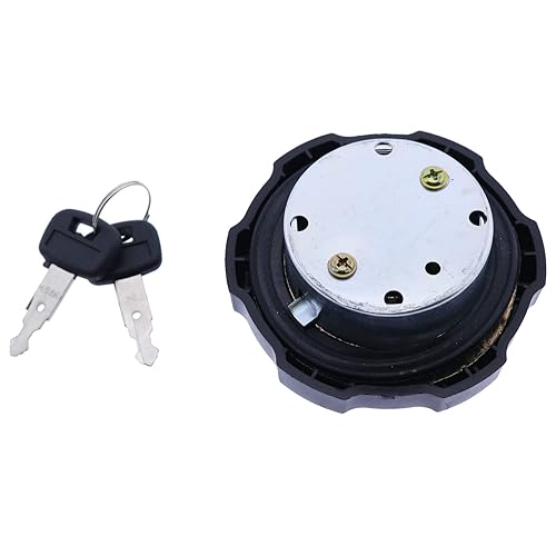 Miniatura 3 de Tapa de combustible con 2 llaves RD411-51122 411-51122 compatible con Caterpillar Kubota SVL75 SVL90 KX040-4 KX057-4 KX121-3S KX121-3ST KX161-3S