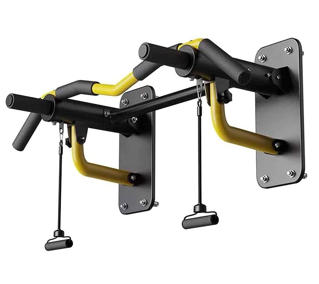 HTTGDGDH Multifunctional Wall Mounte Pull Up Bar, Pull Up Bar Wall Mounted - Chin Up Bar For Indoor Home Gym Workout, Exercise Bar Upper Body Workout Bar Fitness, Maximum Weight 4,Yellow
