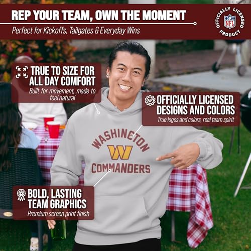 Image of Team Fan Apparel NFL Gameday Hoodie Pullover Sweatshirt for Men and Women | Officially licensed NFL Gameday fleece pullover - kangaroo pocket, ribbed cuffs, drawstring hood, unisex fit