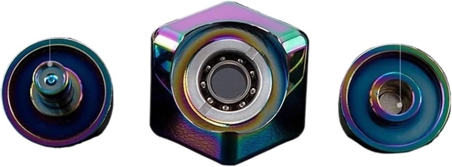 Alloy Cube Spinner Fingertip Gyroscope Stress Toys Adult Office Home Travel Portable Relief(Blue with Bag)