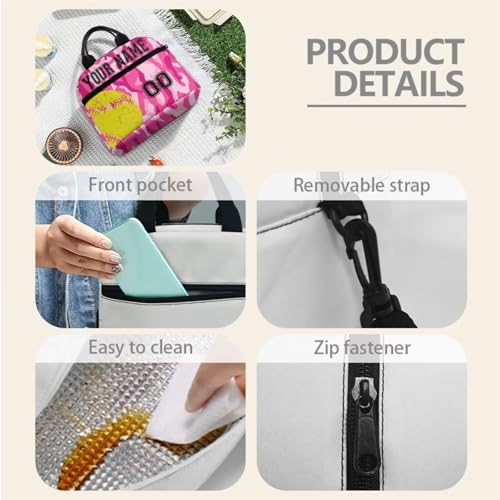 Big Student Softball Pink Camo Personalized School Backpack 17 Inch Schoolbag Book Insulated Lunch Bag Bookbag Pen Water Bottle Bag Stationery Pouch for Little Kids Girls Boys Teens3