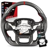 2022 Acura MDX Accessory Heated Steering Wheel Does Not Work 3 TESFEEL Real Carbon Fiber Steering Wheel with Heated for F150 Raptor 2021-2025 (Gen 3), D-Shape Flat Bottom with Matching Trim, Hand-Stitched Nappa Leather, Red Stripe, for Raptor (Base V6 Models)