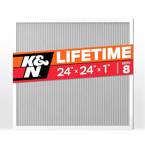 Image of K&N 24X24X1 HVAC Furnace Air Filter, Lasts a Lifetime, Washable, Merv 8, the Last HVAC Filter You Will Ever Buy, Breathe Safely at Home or in the Office, HVC-8-12424