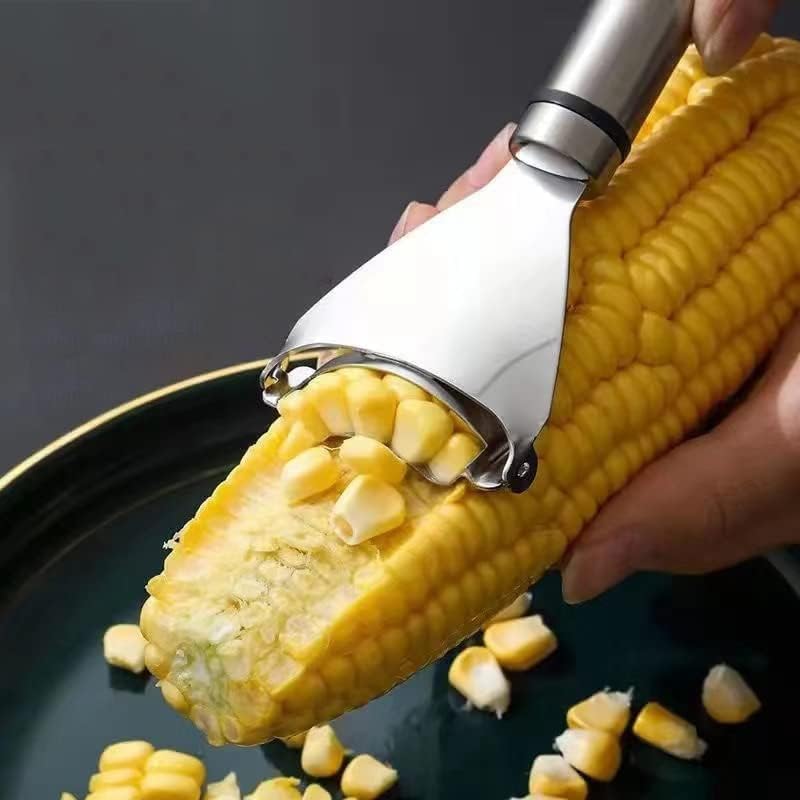 Image of Premium Corn Peeler & Garlic Press Combo Set | Stainless Steel Corn Stripper & Heavy Duty Garlic Crusher | Kitchen Tool Set.
