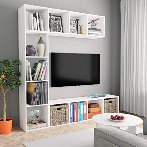 Générique Ensemble de bibliothèque/Meuble TV 3 pcs Blanc 180x30x180 cm Bibliothèques,278788