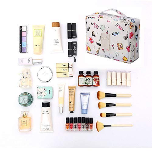Image of Floral 18 Cms Cosmetic Pouch (L WaterproofTravelBag-32 White)