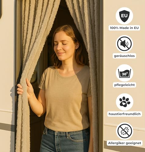 Rideau lavable polyester marron 120 x 220 cm pour bloquer les regards extérieurs - 5
