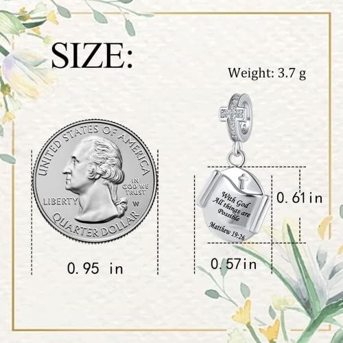 NanMuc Christian Bible Charm for Pandora Bracelet Cross Religious Bead for Mom Best Friend Sister2