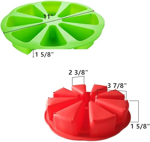 Miniatura 2 de XIZHI Paquete de 2 moldes de silicona para hornear, molde triangular para tartas, bricolaje, molde de silicona de 8 cavidades, molde de rebanadas,