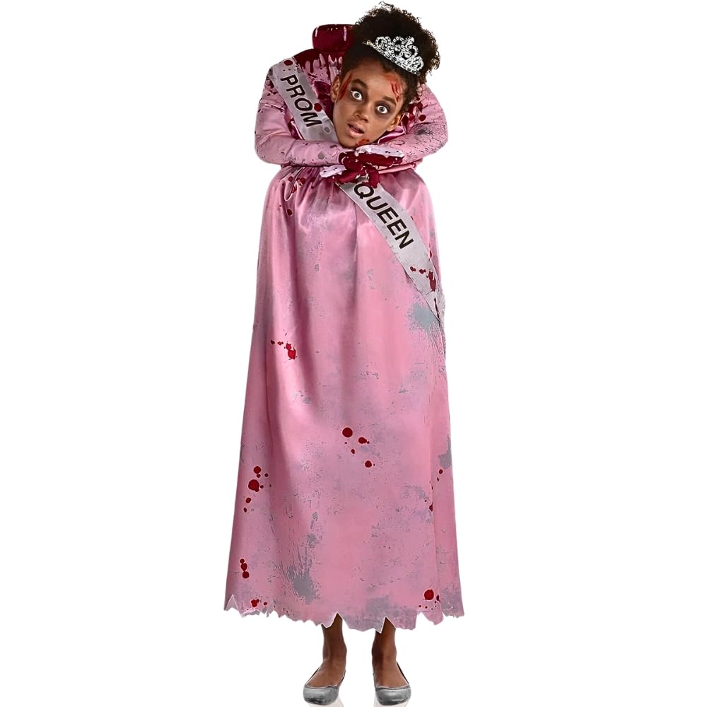 Amscan Prom Scream Pink Gown - Large (12-14) 1 Set - Perfect Halloween Costume for a Haunted Prom Night Experience