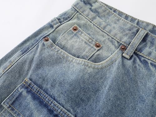 Cargo Jorts Y2k Baggy Cropped Jeans Grunge Denim Capri Pants Casual Wide Leg Streetwear Men Unisex Fashion4