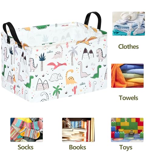 Image of Rectangle Gift Shelf Nursery Storage Basket Laundry Hamper Storage Box and Bins for Home Clothes with Handles