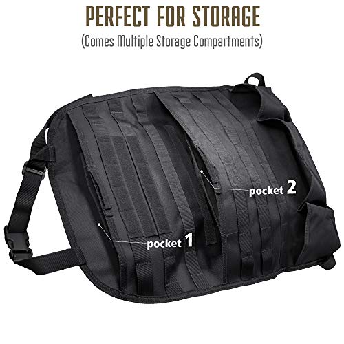 WYNEX Car Seat Back Organizer, Tactical Molle Vehicle Panel Universal Fit Car Backseat Cover Protector with 3 Storage Pouch - 2 Packs