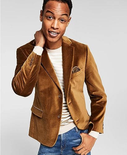 Blazer à Deux Boutons Homme en Velours Veste Casual Chic Ulnomio