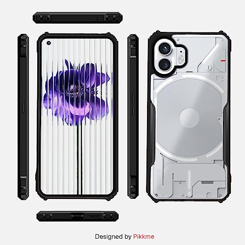 Image of Pikkme Nothing Phone 2 Back Cover | Crystal Clear Transparent Back | Full Camera Protection | Ultra Hybrid | Raised Edge | Bumper Back Case (Black)