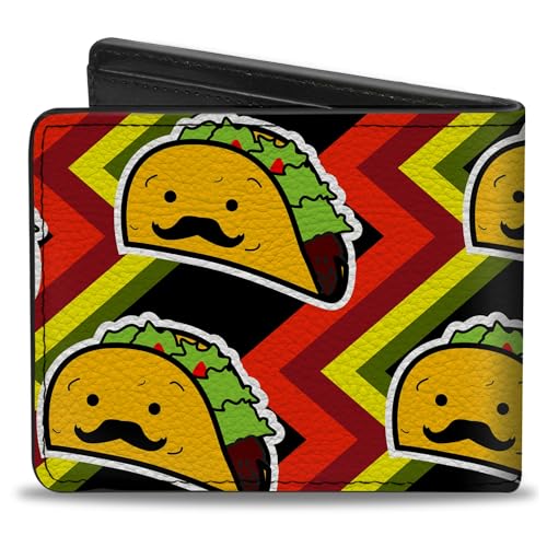 Buckle-Down Wallet, Bifold, Taco Man, Vegan Leather2