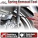2 PCS Exhaust Spring Puller Tool, Motorcycle Exhaust Spring Hook, T Shaped Handle Spring Removal Tool with Rubber Coating, Snowmobile Accessories for Motorcycle Dirt Bike (Red and Black)
