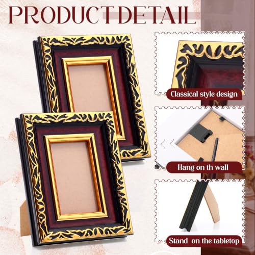 Image of 12 Pack 4 x 6 Inch Mahogany Gold Small Picture Frames Bulk