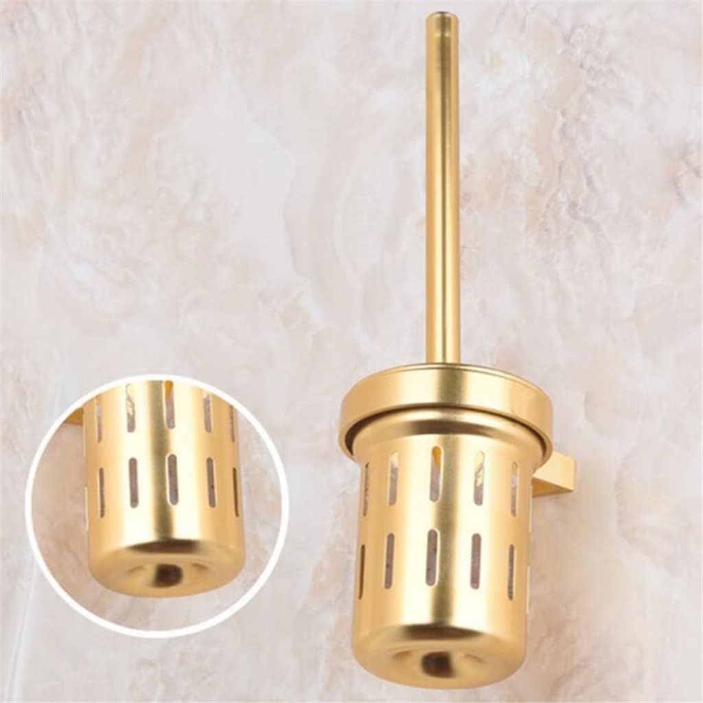 Toilet Brush Set,Toilet Brush Holder, Toilet Brush and Holder, Gold Aluminum Toilet Brush, Toilet Brush Storage Holder for Bathroom, Toilet Brush Holder
