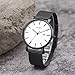 BUREI Men Watches Fashion Minimalist Waterproof Watches for Men Women Student,White Black.