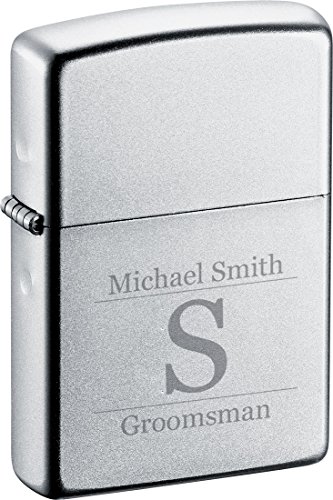 Encendedor Zippo Satin Chrome personalizado miniatura 1