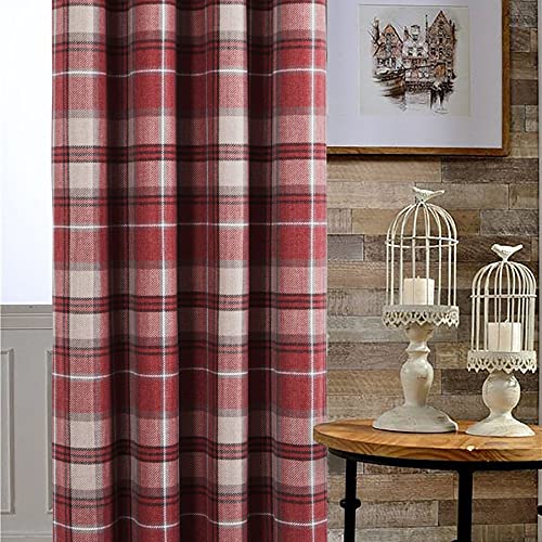 always4u-Plaid-Curtains-Highland-Woolen-Look-Modern-Classic-Window-Drapes-Red-Check-Tartan-Curtains-for-Living-Room-Bedroom-2-Panels-Burgundy-Red-45-63-Inches always4u Plaid Curtains Highland Woolen Look Modern Classic Window Drapes Red Check Tartan Curtains for Living Room Bedroom 2 Panels Burgundy Red 45 63 Inches