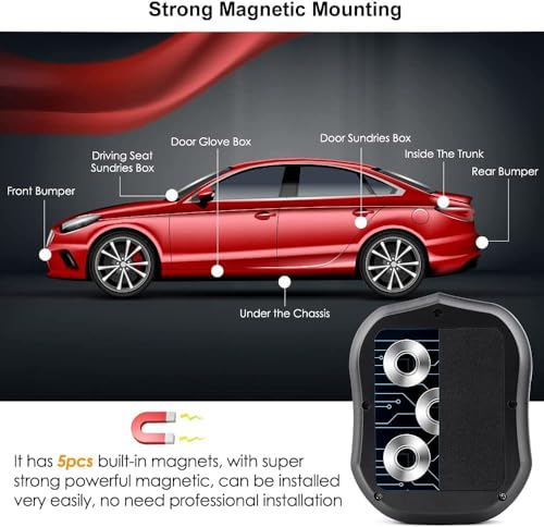 TKSTAR 4G GPS Tracker for Vehicles Hidden Magnetic Car GPS Tracker Locator Real-time Vehicle Tracking Devices with Electric Fence and Anti-Theft Alarm for Car/Motorcycle/Trucks/Fleet/Boat (4G TK905)