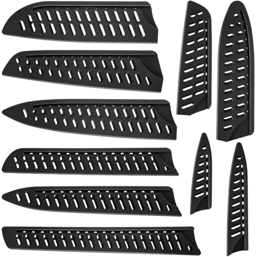 10-Pack Black Knife Sheaths for Kitchen Knives - Universal Protective Blade Covers for 10