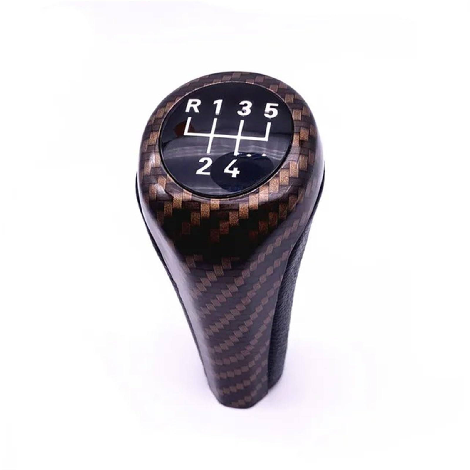 Mwbdszjqvx Brown Carbon 5Speed Gear Shift Knob For Bmw 1 3 5 6 Series E30 E36 E39 E46 E53 E60 E63 E83 E84 E90 E91 Chromed Matte Carbon Fiber Leather Gear Shift Knob(Brown Carbon 5Speed)