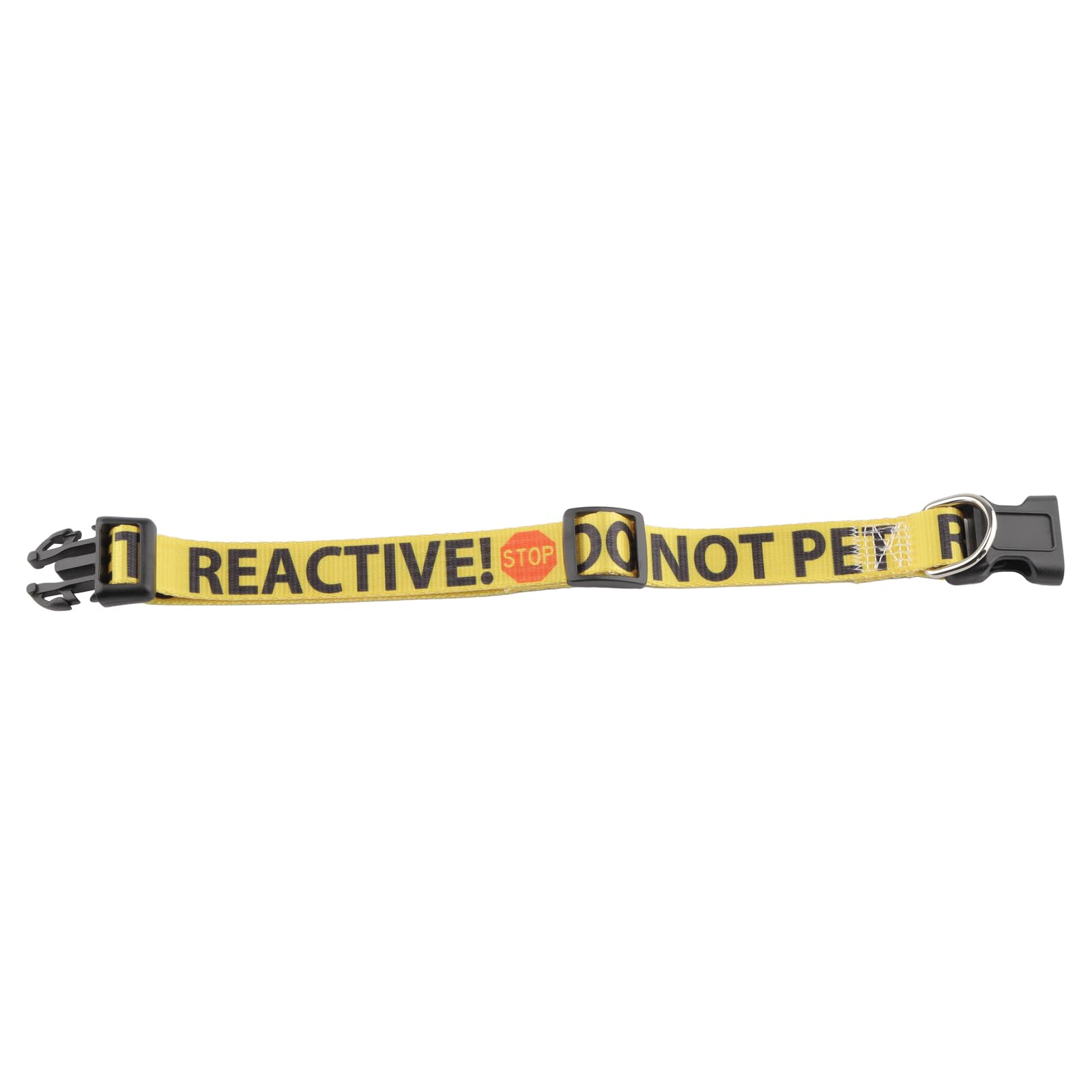 CENWA Do Not Pet Reactive Dog Collar (One Size, Yellow, Polyester, Reactive Dog Warning Print), DO NOT PET REACTIVE Collar - Image 3