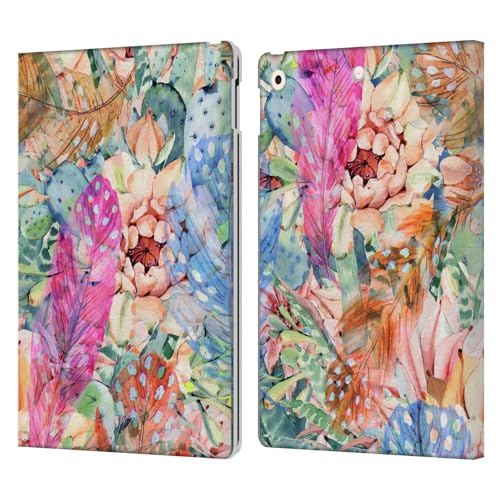 Étui portefeuille cuir iPad 10.2 protection antichoc housse tablette Haroulita fleurs