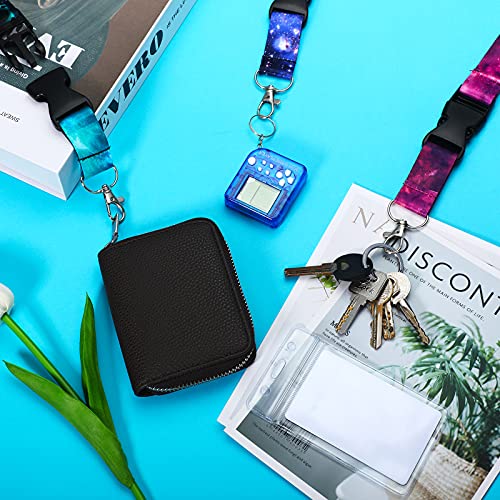 3 Pieces Neck Lanyards With 3 Clear Id Card Holders, Detachable Neck Straps With Quick Release Buckles Safety Keys Lanyards For Women Men Badge Id Card Phone Bag Eyeglasses Chains (Starry Sky Style) #TOP6