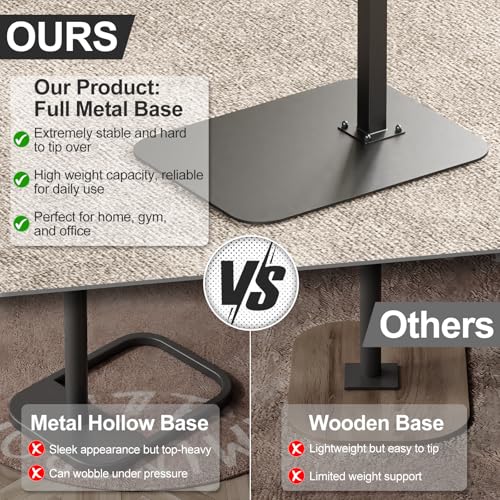 Image of HzTinT Side Table Sofa Tray for Couch Heavy Metal Base Swivel /Adjustable Height, Sofa Bed Bathroom Study TV Tray C Shaped End Table Food Snack Trays for Eating