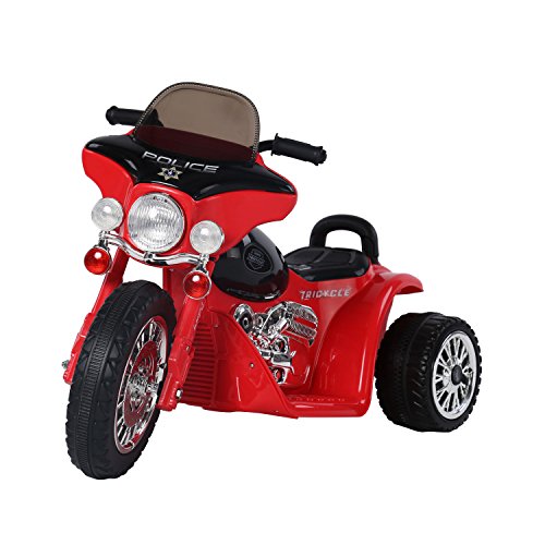 Preisvergleich Produktbild Homcom® Elektro Kindermotorrad Elektromotorrad Kinderelektroauto Kinderfahrzeug Dreirad, 6V, Metall+PP, 80x43x54,5cm (Rot+Schwarz)
