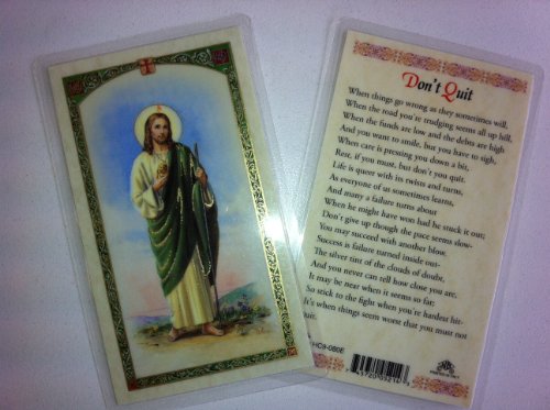 Holy Prayer Cards for The Prayer to Saint Jude Don t Quit in English