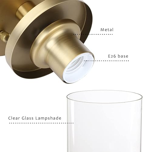 Miniatura 6 de Pathson Lámpara de techo industrial con pantalla de cristal, 1 lámpara colgante empotrada para pasillo, loft de cocina, bar cerca del techo